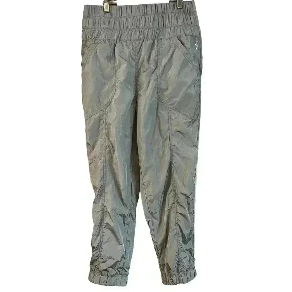 Free People Movement The Way Home Joggers High Rise Silver Pants Size Medium
